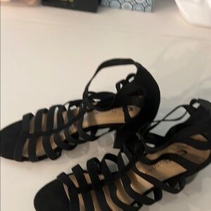 CL by Laundry Black Strappy Heels